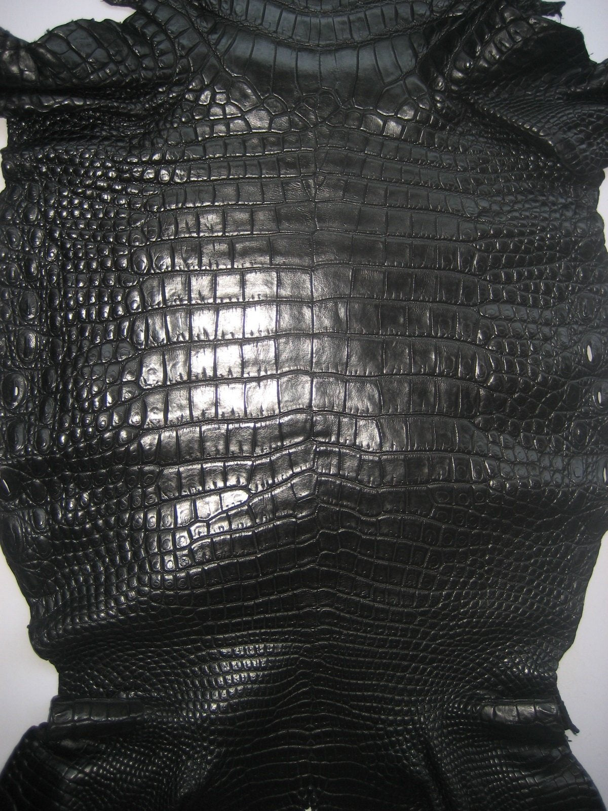 Genuine Belly Crocodile Leather Skin in Black Colour #CR500SK-BL