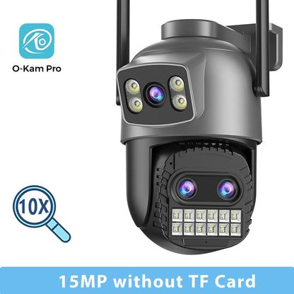 BESDER 15MP Wifi Camera PTZ Outdoor Dual Screen 10X Digital Zoom Human Detection 10MP Security IP Camera Surveillance O-Kam Pro
