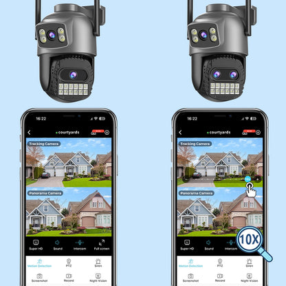 BESDER 15MP Wifi Camera PTZ Outdoor Dual Screen 10X Digital Zoom Human Detection 10MP Security IP Camera Surveillance O-Kam Pro